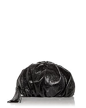 Rebecca Minkoff Ruched Clutch In Black Metallic