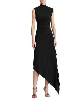 HALSTON - Layla Asymmetric Midi Dress