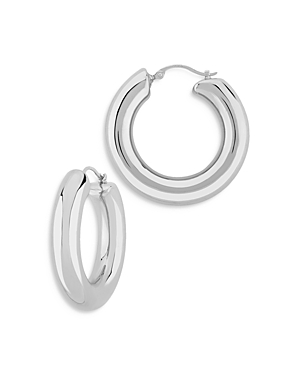 Bloomingdale's Medium Doughnut Hoop Earrings in Sterling Silver - 100% Exclusive