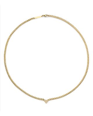 Zoë Chicco - 14K Yellow Gold Midi Bitty Symbols Diamond Heart Collar Necklace, 16"