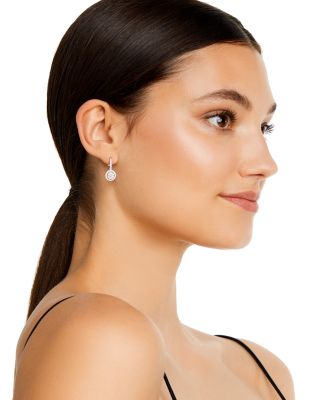 Diamond Double Halo Earrings in 14K White Gold, 0.75 tcw 