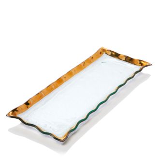 Annieglass Ruffle Rectangular Dish, 17.5" x 6.5"