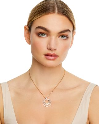 Diamond Circle Pendant Necklace in 14K Yellow Gold, 2.1 tcw  