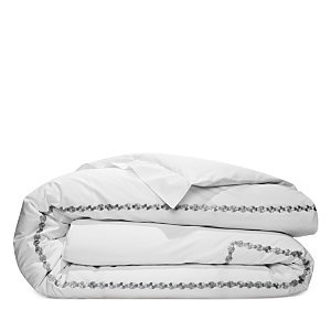 Matouk Ivins Embroidered Duvet Cover, Full/queen - 100% Exclusive In White/silver