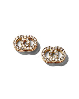 Roberto Coin - 18K Yellow Gold Double O Diamond Stud Earrings - 150th Anniversary Exclusive