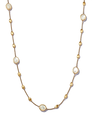 Shop Marco Bicego 18k Yellow Gold Siviglia Mother Of Pearl Long Necklace, 36 - 150th Anniversary Exclusive In White/gold