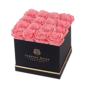 Eternal Roses 16 Rose Gift Box In Black/pink