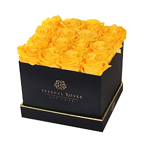 Eternal Roses 16 Rose Gift Box In Black/yellow