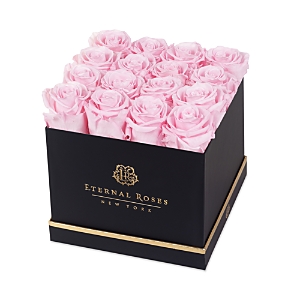 Eternal Roses 16 Rose Gift Box In Black/light Pink