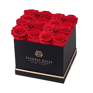 Eternal Roses 16 Rose Gift Box In Black/red