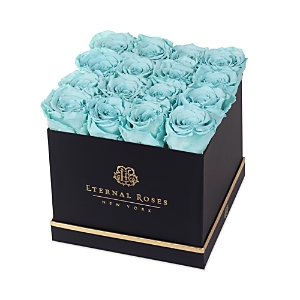 Eternal Roses 16 Rose Gift Box In Black/blue