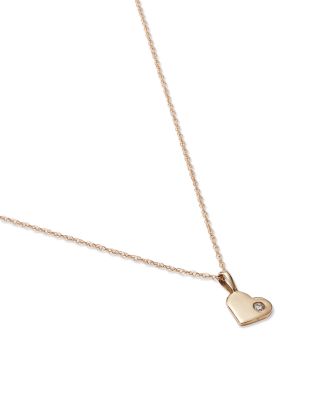 Diamond Heart Pendant Necklace in 14K Yellow Gold, 0.03 tcw 