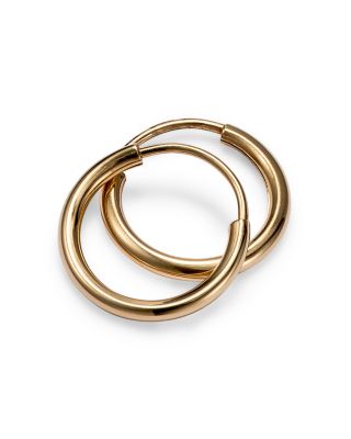 14K Yellow Gold Small Endless Hoop Earrings 
