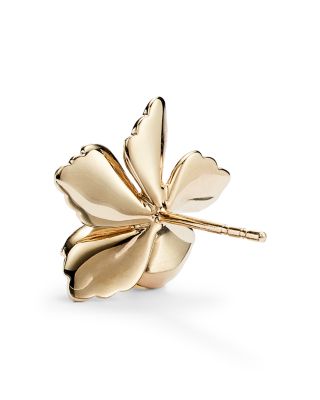 Diamond Flower Earrings in 14K Textured Yellow Gold, 0.30 tcw 