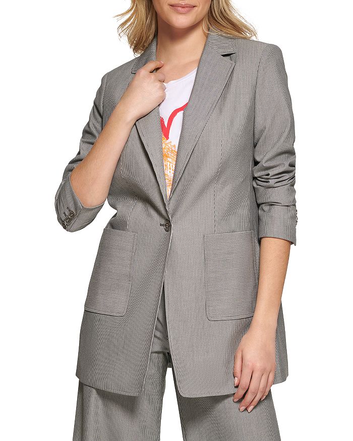 Striped boyfriend blazer store