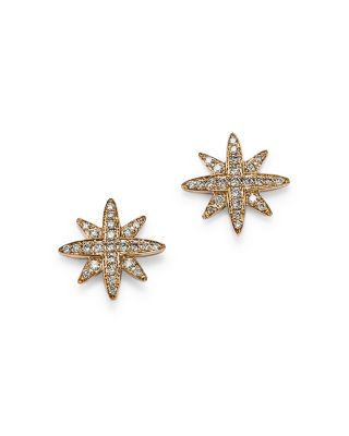 Diamond Starburst Stud Earrings in 14K Yellow Gold, .25 tcw&nbsp;- Exclusive
