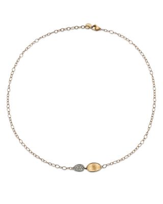 18K Yellow &amp; White Gold Lunaria Diamond Station Necklace, 16.5&amp;quot;