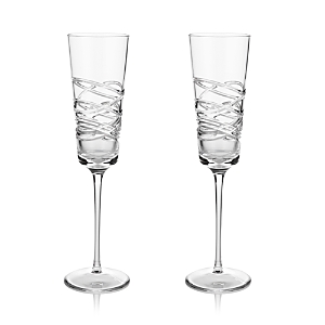 Waterford Aran Mastercraft Flutes, Set Of 2 - 150th Anniversary Exclusive In Clear