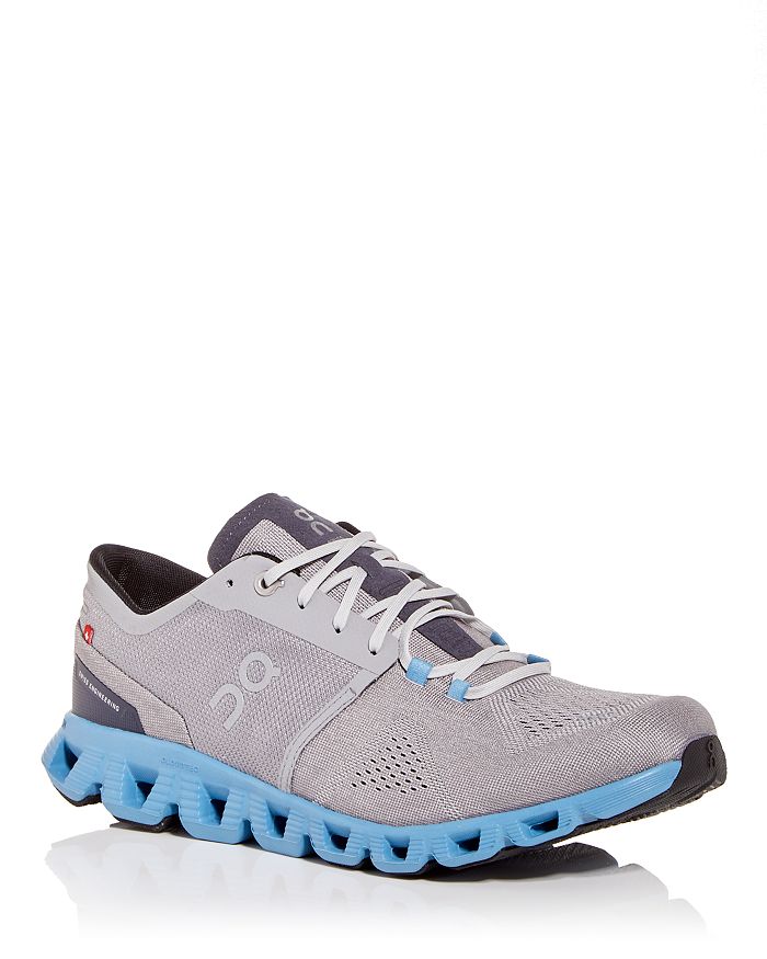On Cloud X Rubber-trimmed Mesh Running Sneakers In Alloy | Niagara