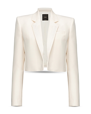 Pinko Feijoa Spencer Cropped Blazer In Bianco