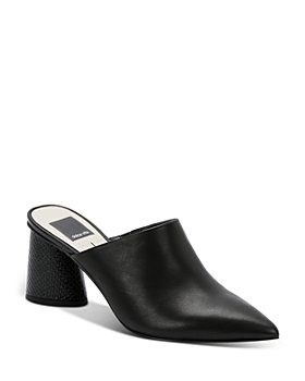 16Arlington Leather Crystal Studded Mule In Black Womens Shoes Heels Mule shoes 