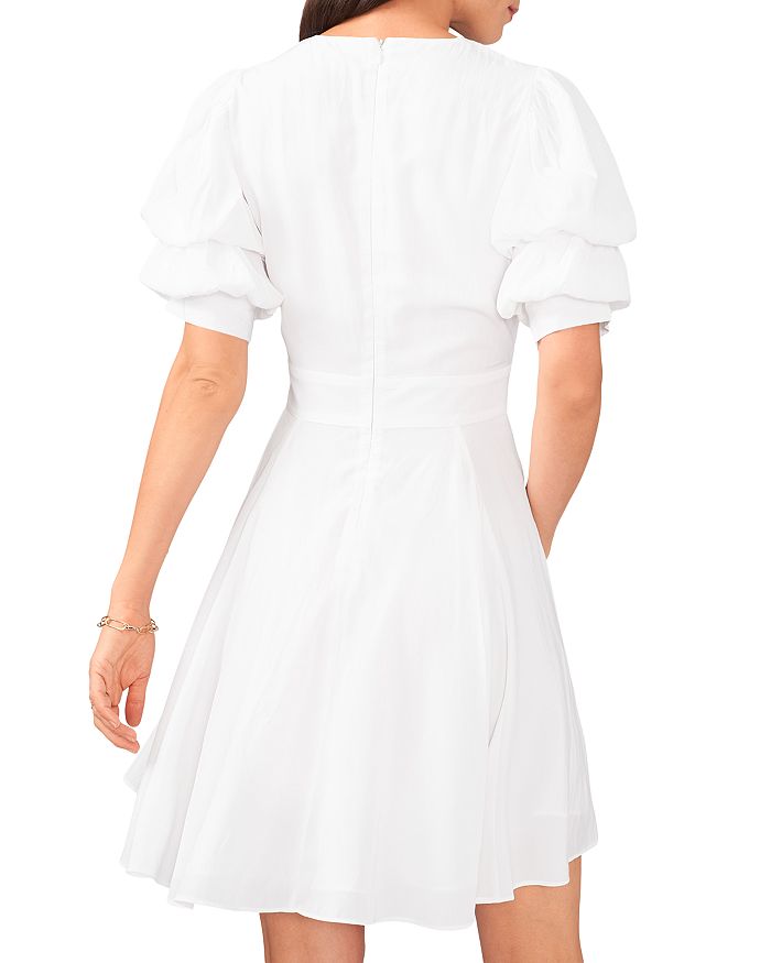 Shop 1.state Bubble Sleeve V Neck Dress In Ultra White