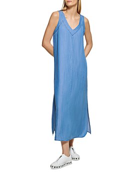DKNY Sleeveless Colorblocked Design Long Chemise Dress Small S,M,XL 