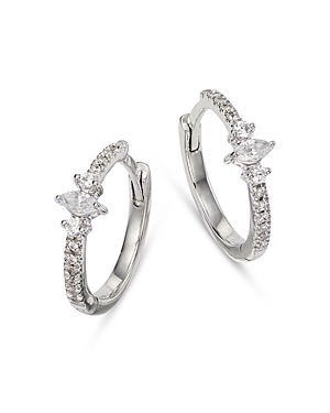 Bloomingdale's Diamond Marquis & Round Mini Hoop Earrings in 14K White Gold, 0.20 ct. t.w. - 100% Ex