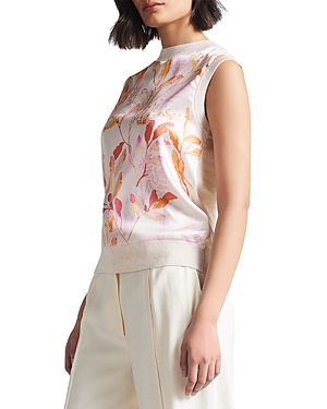 Ted Baker Ilayda Asymmetric Woven Front Knit Top