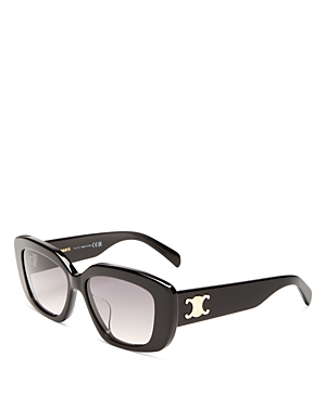 Celine Triomphe Rectangular Sunglasses, 55mm In Black/brown Gradient