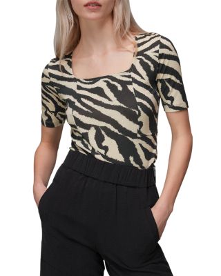Whistles - Zebra Print Square Neck Top