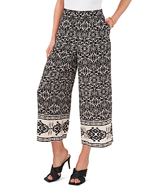 Vince Camuto Printed Cropped Wide Leg Pants