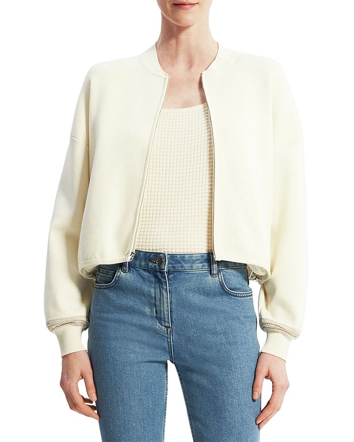 Theory Zip Front Bomber Cardigan Bloomingdale's
