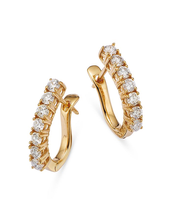 Bloomingdale's Diamond Huggie Hoop Earrings in 14K Yellow Gold, 0.65 ct ...