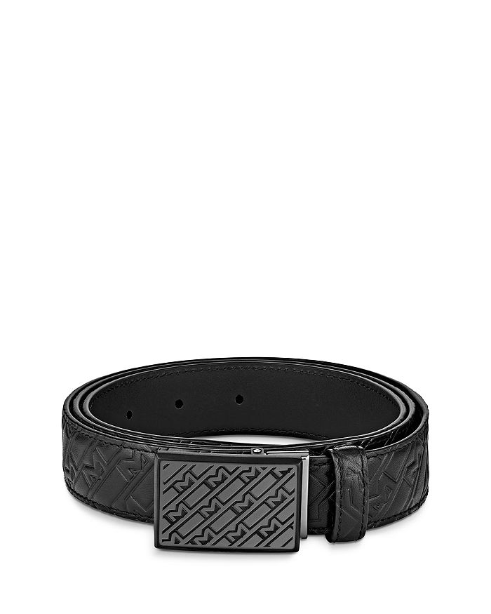 Montblanc Plate Buckle Embossed Leather Belt Bloomingdale's