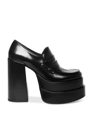 platform heel loafers