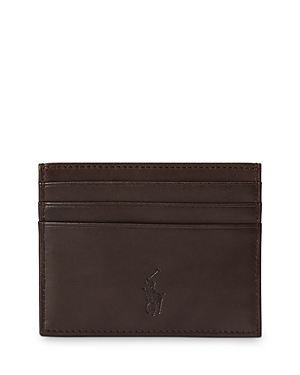 Shop Polo Ralph Lauren Suffolk Slim Leather Card Case In Brown
