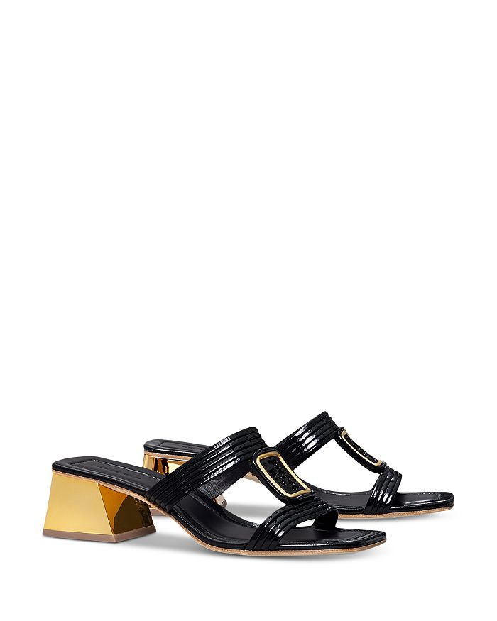 Tory Burch Women's Georgia Bombe Square Toe Double T Mid Heel Sandals |  Bloomingdale's