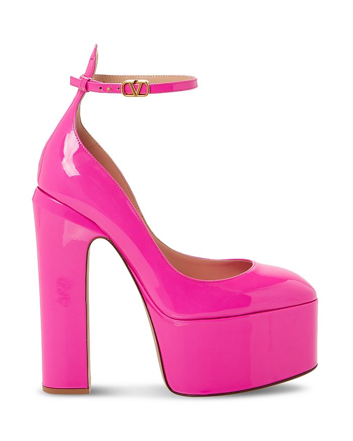 Shop Valentino Women's Block Heel Platform Pumps In Disco Pink