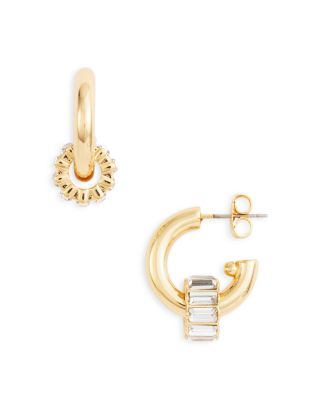 Kenneth Jay Lane Crystal Baguette Hoop Earrings