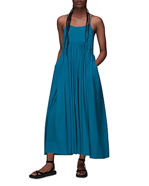 Shop Whistles Carmen Cotton Trapeze Dress In Turquoise