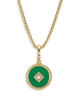 David Yurman - Cable Collectibles Emerald Green Enamel Charm with Diamond