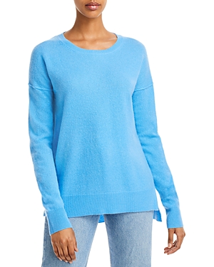 Aqua Cashmere High Low Cashmere Sweater - 100% Exclusive In River Blue