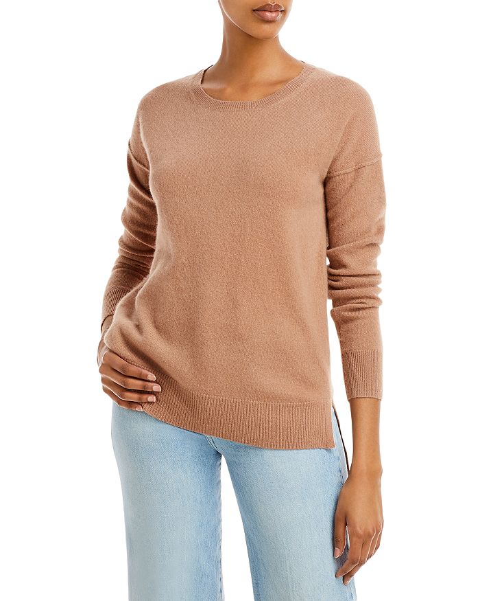 Aqua Cashmere High Low Cashmere Sweater - 100% Exclusive In Camel