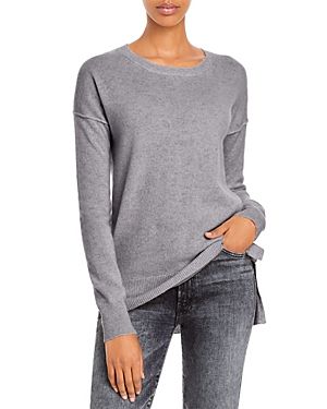 Aqua Cashmere High Low Cashmere Sweater - 100% Exclusive In Medium Gray