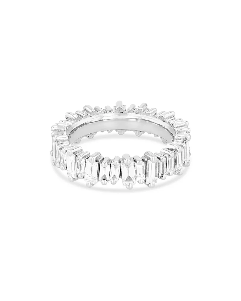 Suzanne Kalan 18K White Gold Fireworks Diamond Baguette Eternity Band