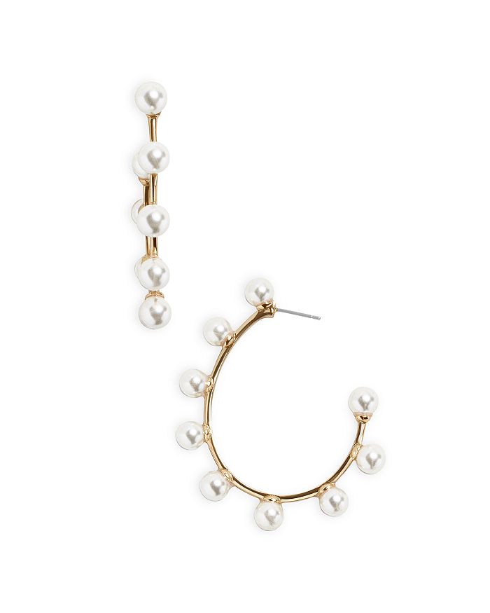 Baublebar pearl hoop earrings deals