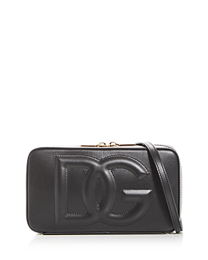 Shop Dolce & Gabbana Leather Logo Crossbody In Black