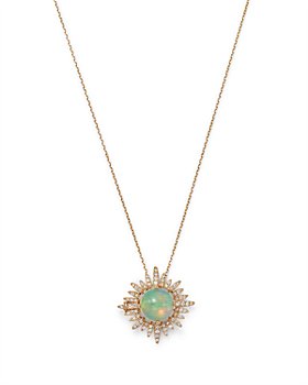 Bloomingdale's - Opal & Diamond Sun Pendant Necklace in 14K Yellow Gold, 18" - 100% Exclusive