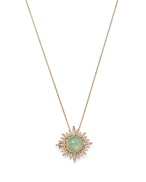 Bloomingdale's Opal & Diamond Sun Pendant Necklace in 14K Yellow Gold, 18 - 100% Exclusive